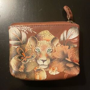 Anuschka Brown Wildlife Print Wallet